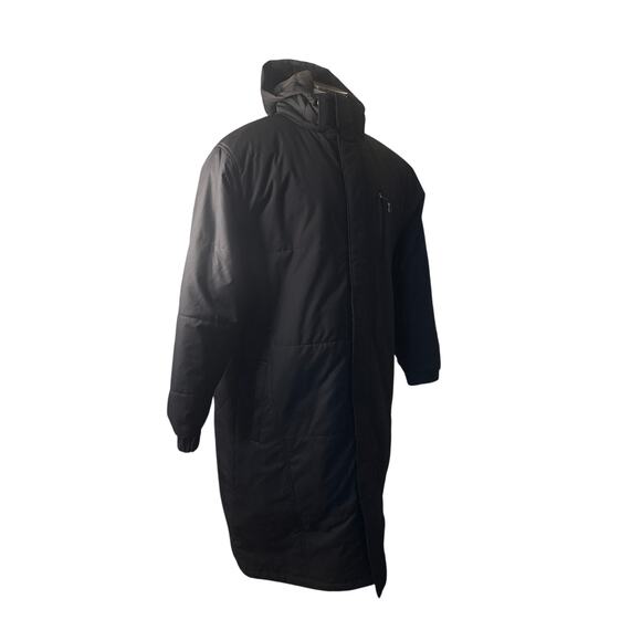 LL Phiten Raku Black Zip Hood Parka Jacket Bench Coat Titanium Contained Process - Picture 1 of 8